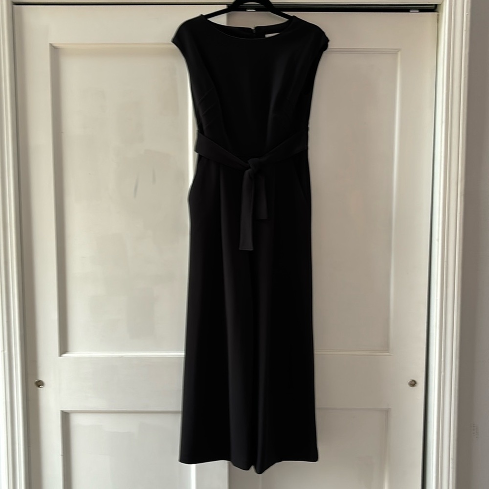 Calvin Klein jumpsuit, wide leg, belt, back zip, Size 2.